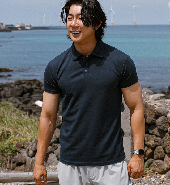 (M-5XL)<BR>안다토 半袖襟Tシャツ