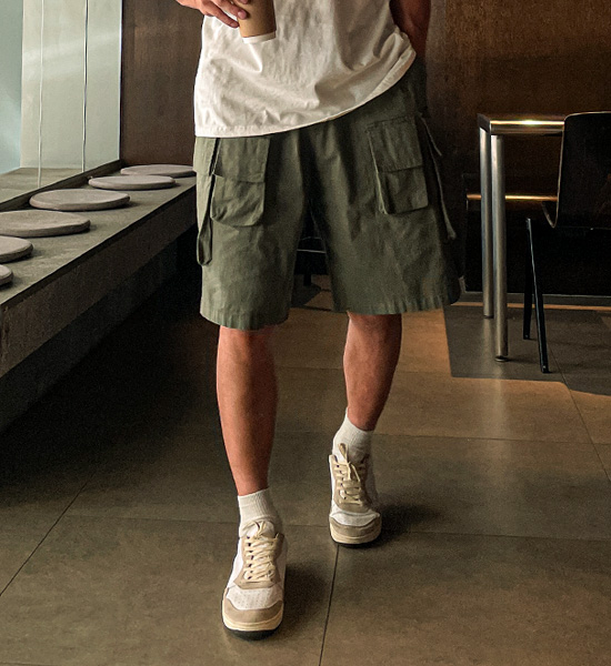 (M-5XL)<BR>세르보 7부 カーゴバンディングパンツ 1612