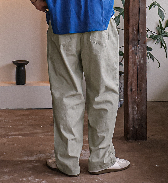 (L-4XL)<br>로즈호 セミワイドフィット リネン バンディングパンツ <br><font color="#098a09"><B>長さを選択 (基本的な,ロング+8cm)</B></font>