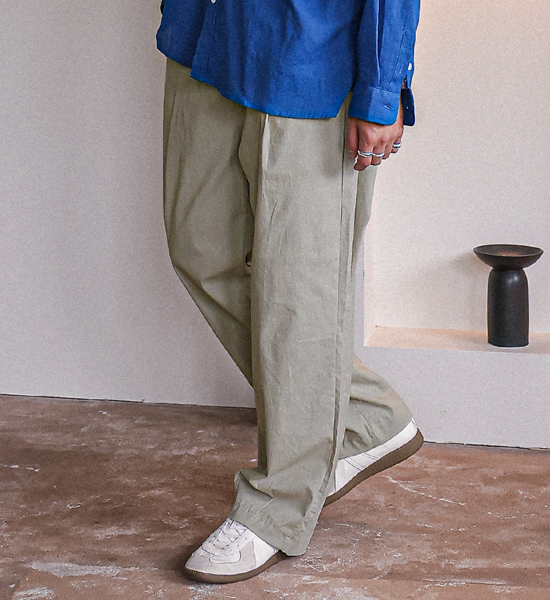 (L-4XL)<br>로즈호 セミワイドフィット リネン バンディングパンツ <br><font color="#098a09"><B>長さを選択 (基本的な,ロング+8cm)</B></font>