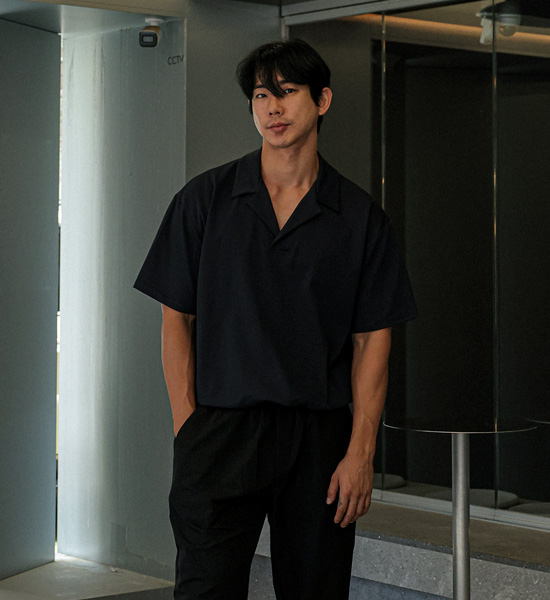 (L-5XL)<BR>바스타나 オープンカラー 半そでティー