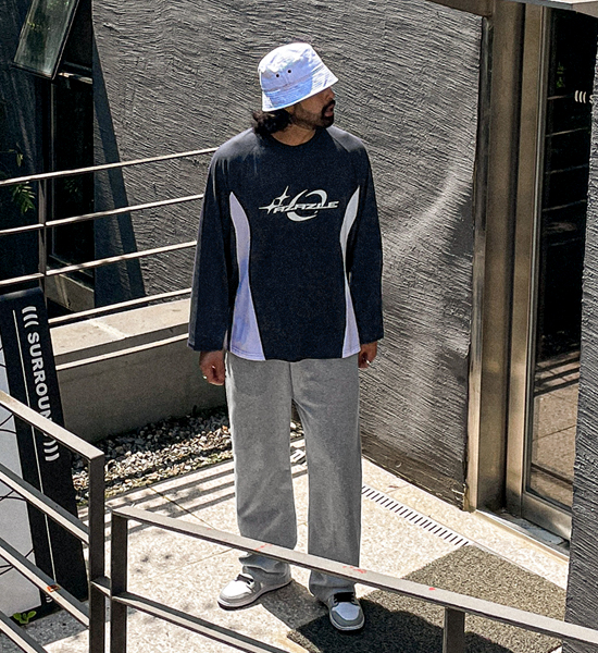 (XL-6XL)<BR>아자젤 배색긴팔티