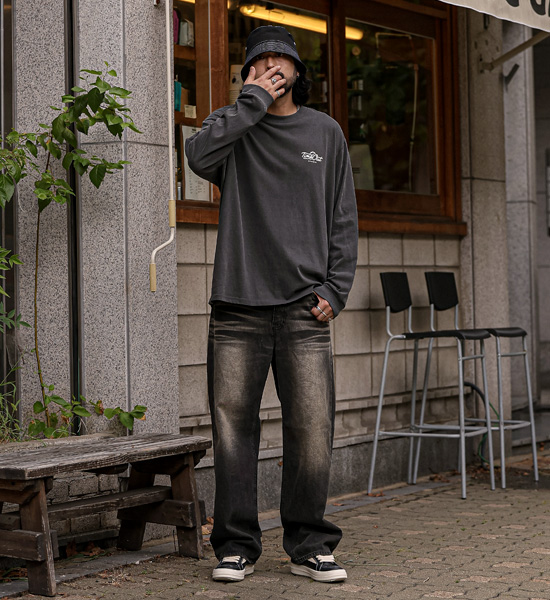 (S-6XL)<br>랑가타 セミワイドフィット デニムパンツ 210<br><font color="#098a09"><B>長さを選択 (基本的な,ロング+8cm)</B></font>