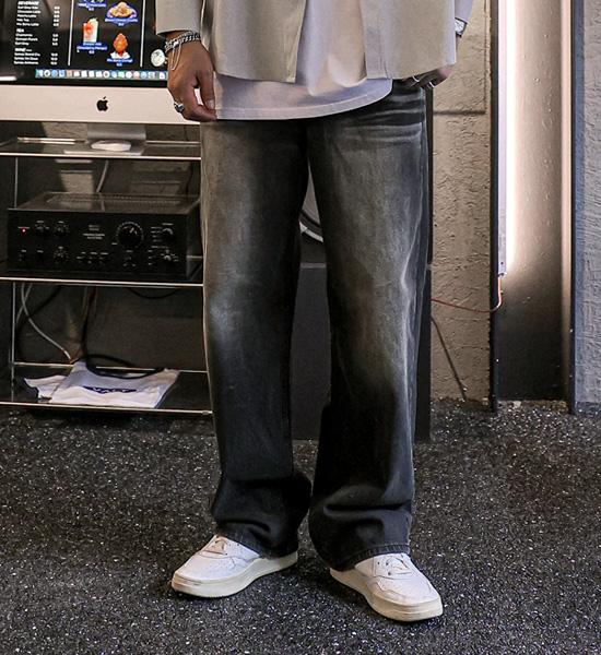 (S-6XL)<br>랑가타 セミワイドフィット デニムパンツ 210<br><font color="#098a09"><B>長さを選択 (基本的な,ロング+8cm)</B></font>
