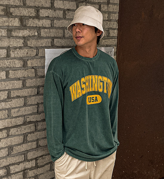 (L-5XL)<BR>리카파 顔料 長袖Tシャツ