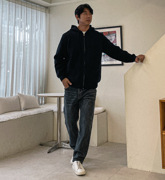 (XL-6XL)<br>바카리 ニットフードジップアップ S001