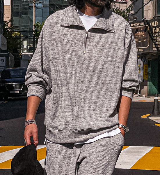 (XL-6XL)<br>언트라 リブ付きハーフジップアップ T009<BR><B><FONT COLOR="#ff4800">[追加割引]</FONT></B>
