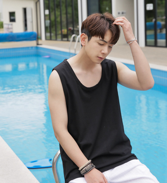 (L~5XL)<br>해피한 롱레이어드나시