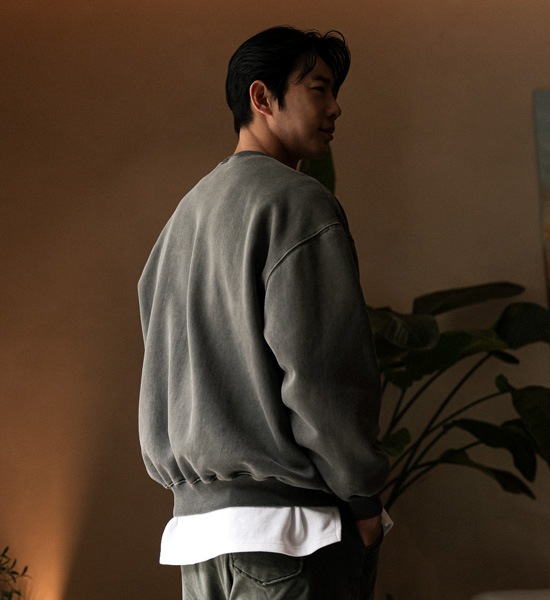 (XL-6XL)<BR>립코 顔料 起毛マンツーマンTシャツ
