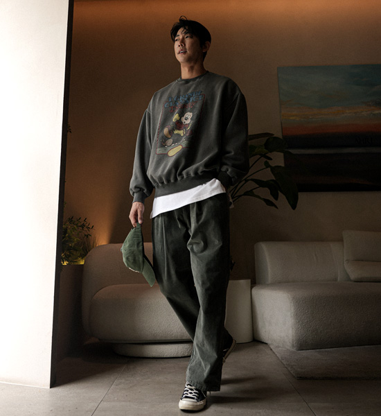 (XL-6XL)<BR>립코 顔料 起毛マンツーマンTシャツ