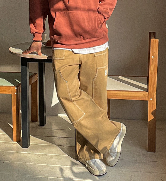 (S-5XL)<BR>아쵸카 セミワイドフィット パンツ