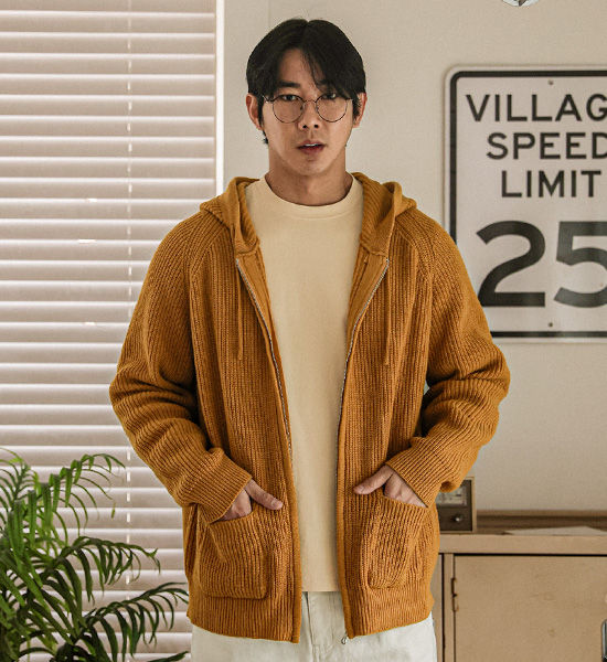 (XL-6XL)<br>바카리 ニットフードジップアップ S001