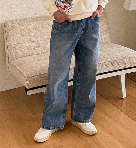 (XL-6XL)<BR>사밈스 セミワイドフィット デニムバンディングパンツ RA-1078