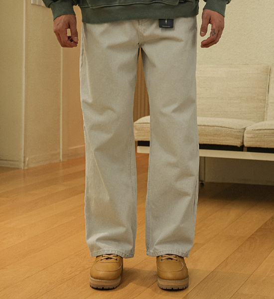 (S-5XL)<BR>모타라 セミワイドフィット 顔料 バンディングパンツ D575