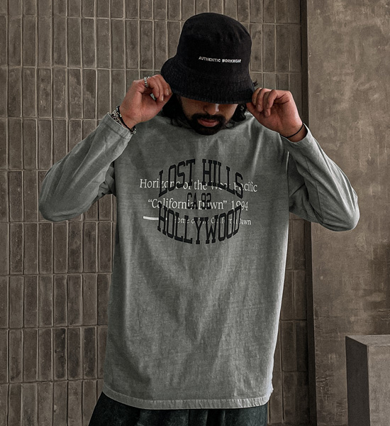 (XL-6XL)<BR>티반다르 顔料 長袖Tシャツ