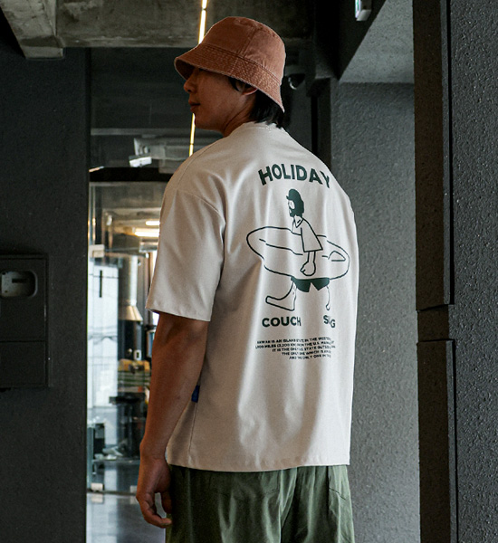 (L-5XL)<BR>카우치서핑 분또 半そでティー