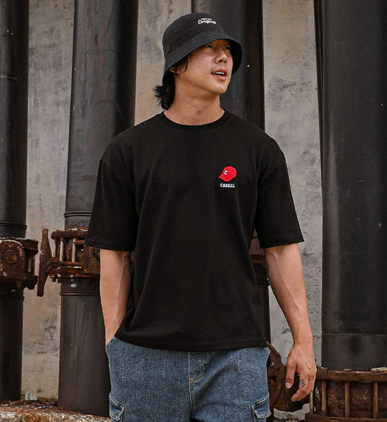 (L-5XL)<br>로렐리 모자자수 半そでティー
