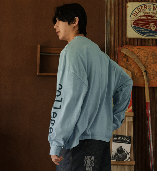 (XL-6XL)<br>코라나디 顔料 長袖Tシャツ