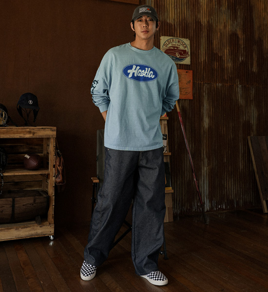 (XL-6XL)<br>코라나디 顔料 長袖Tシャツ