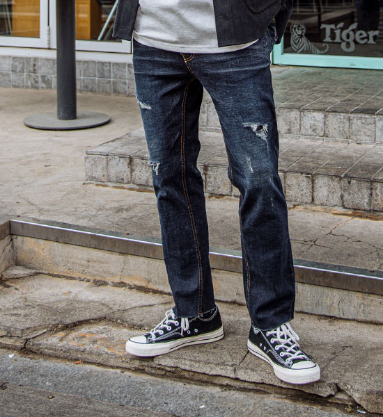(M-5XL)<BR>일단은 그렇게 デニムパンツ <br><font color="#098a09"><B>長さを選択 (基本的な,ロング+10cm)</B></font>