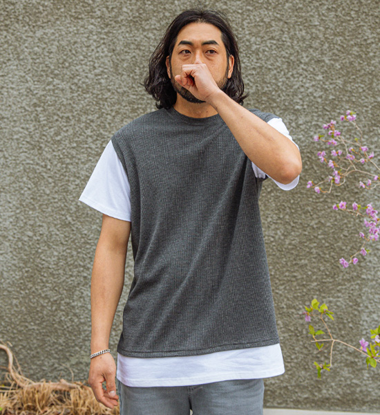 (L~6XL)<br>브런스 半そでティー