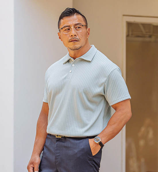 (L-4XL)<br>코르카 半袖襟ニット