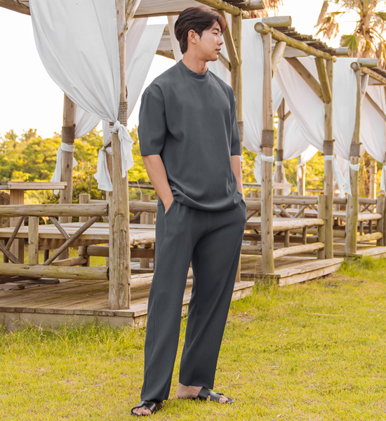 (L~5XL)<BR>보아비스 半そでティー+우아초 バンディングパンツ