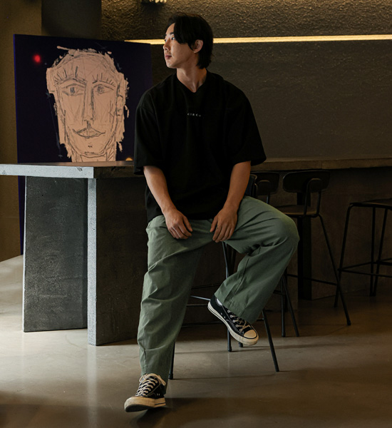 (XL-6XL)<BR>투톤써클로 半そでティー