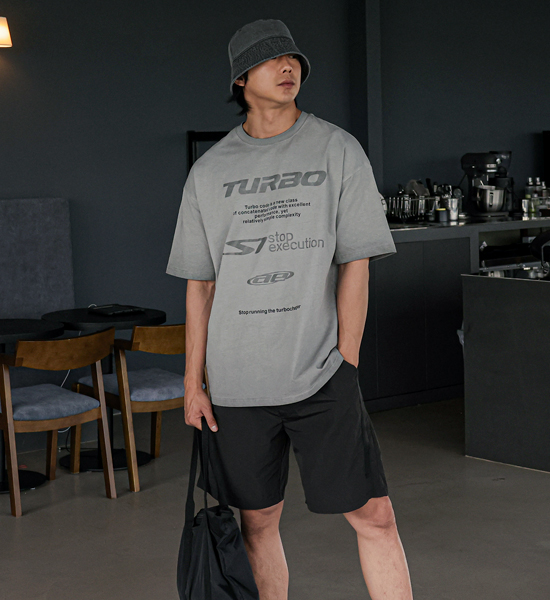 (L-4XL)<br>람퍼 ナイロン バンディング半ズボン