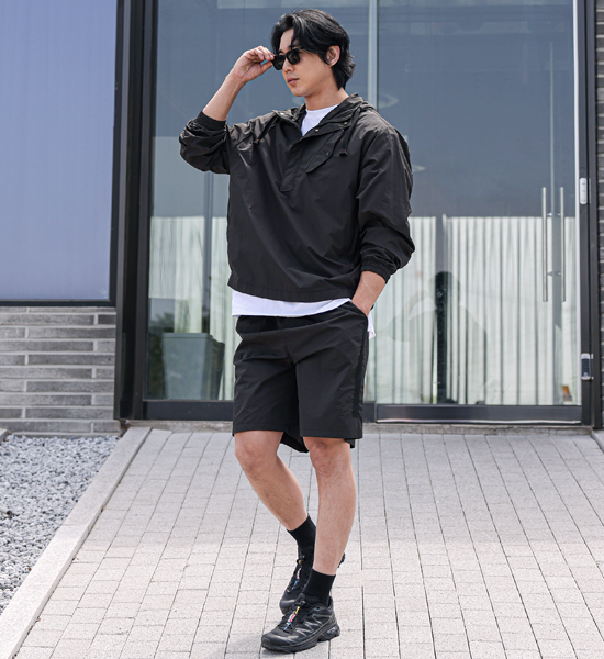 (L-4XL)<br>람퍼 ナイロン バンディング半ズボン