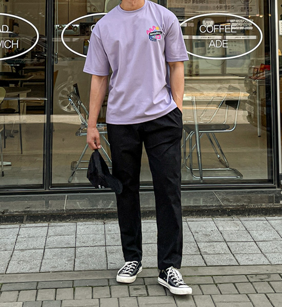 (L-4XL)<BR>하팅 スリムフィット リネンバンディングパンツ