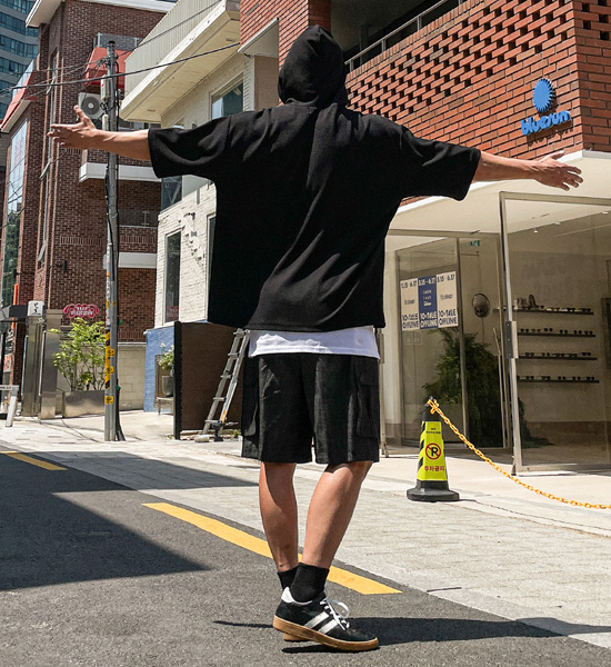 (XL-4XL)<br>엘로디 フード付き半袖シャツ