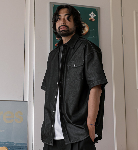 (XL-5XL)<br>틴시야 ノンウォッシュジーンズ 半袖シャツ