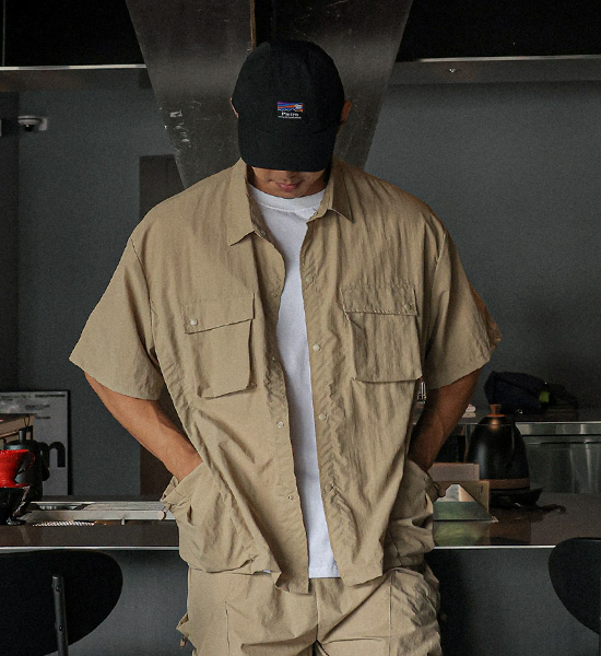 (L-5XL)<BR>타시야 ナイロン シャツ&ジャケット
