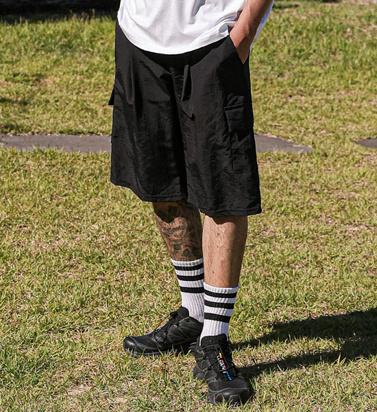 (L-5XL)<BR>플레밍 バミューダ カーグ バンディング半ズボン