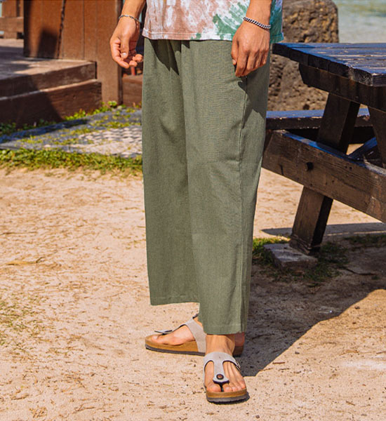 (L-5XL)<BR>하킹스 ワイドバンディングパンツ <br><font color=