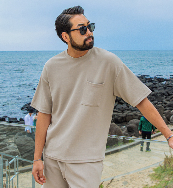 (L-5XL)<br>에블라 ポケット半袖Tシャツ