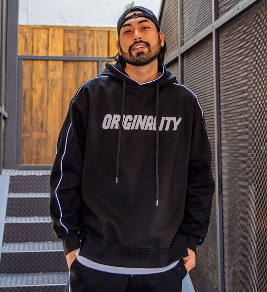 (L-5XL)<br>빈자리 삥줄 フードティーシャツ