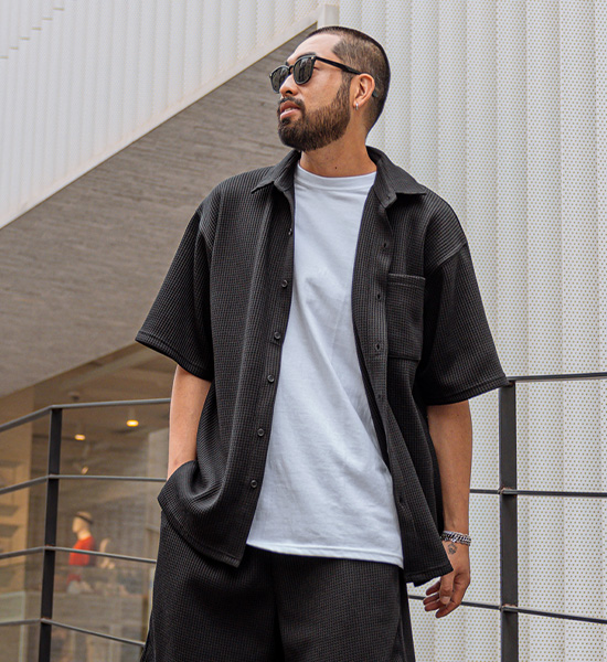 (XL-4XL)<br>크로플 半袖シャツ