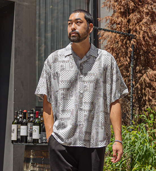 (XL~5XL)<br>진웅 オープンカラー 半袖シャツ