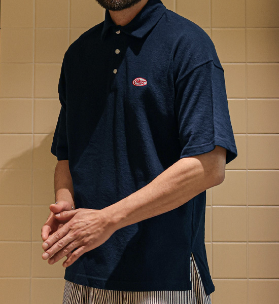 (L-5XL)<BR>그로핑 半袖襟Tシャツ
