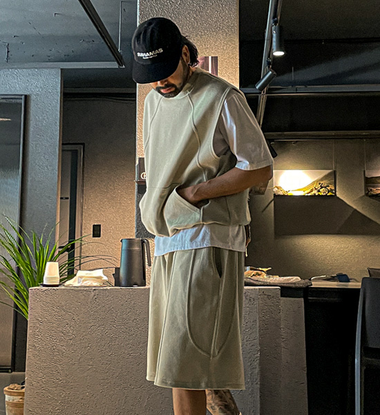 (XL-6XL)<BR>크몽 ベスト+로야니 バンディング半ズボン