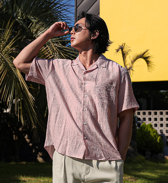 (XL-5XL)<br>지로타 オープンカラー 半袖シャツ