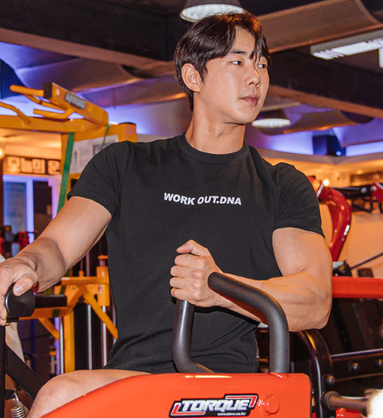 (L-6XL)<br>라나오 エコロン マッスルフィット半袖Tシャツ<br><font color=