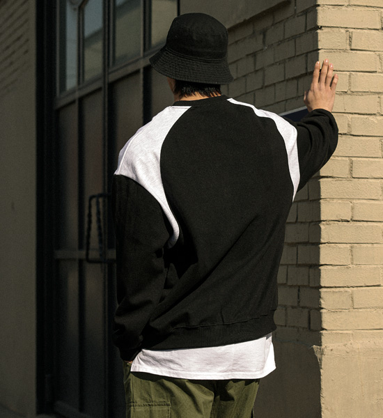 (M-5XL)<br>라메틴 배색맨투맨