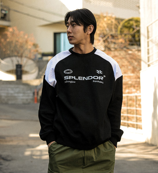 (M-5XL)<br>라메틴 배색맨투맨
