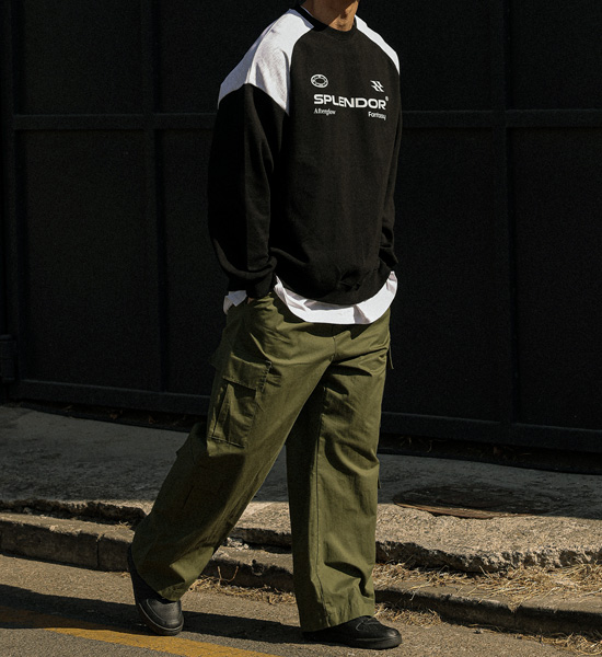 (M-5XL)<br>라메틴 배색맨투맨