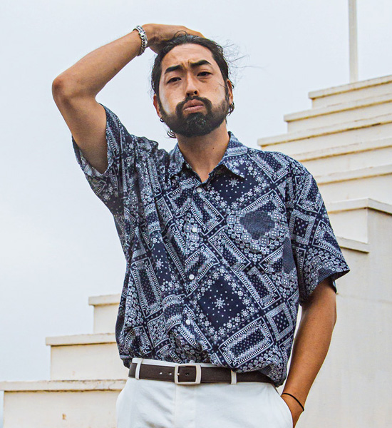 (L~5XL)<br>스투이 ペイズリー 半袖シャツ