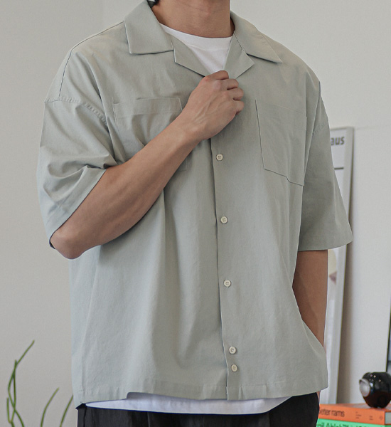 (XL-6XL)<br>오포치노 リネン半袖シャツ