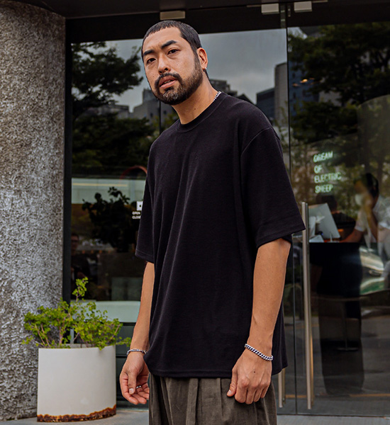 (L-5XL)<BR>나크아 니트지 半そでティー